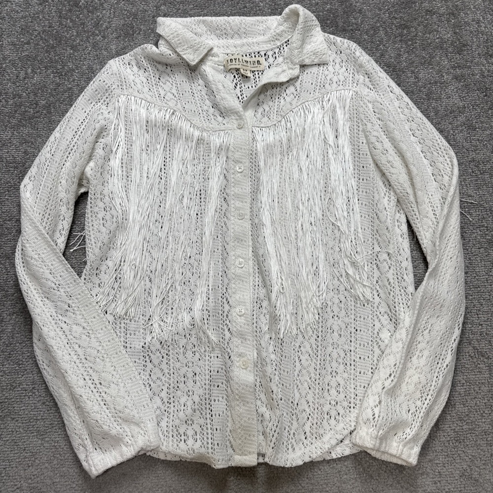 Idyllwind Small Miranda Lambert Shirt White Fringe Lace Festival Western